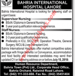Bahria International Hospital Lahore Jobs 2018
